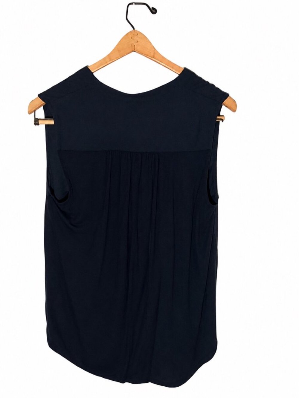 INC Navy Sleeveless Womens Wrap-Style Blouse Size L - Picture 3 of 4
